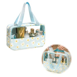 Cosmetic Pouch, Vinyl Pouch, Cosmetics Pouch, Translucent, Waterproof, Travel Pouch, PVC Cosmetic Pouch, Floral Cute, Large Capacity, Travel Packaging, Multi-functional, Cosmetics Storage, Everyday