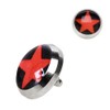 Pierced Owl 316L Stainless Steel Red Star Logo Dermal Anchor