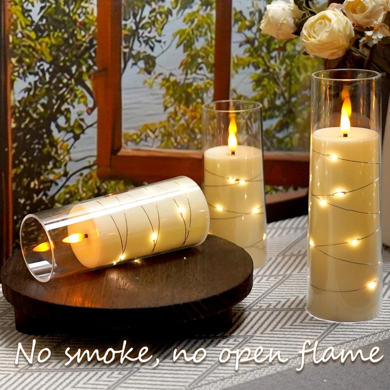 kakoya Flameless LED Candles with Timer 9 Pc Flickering Flameless