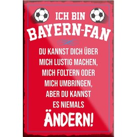 schilderkreis24 Football Magnet "Bayern Fan" Decorative Fridge Magnet Item Sport Club Gift Idea Club Christmas Football Fan Lovers Enthusiasts 9 x 6 cm