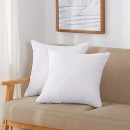 Acanva Throw Pillow Inserts for Bed Couch Sofa Chair Indoor Decorative, Square Sham Stuffer Cushion with Premium Polyester Microfiber, 26x26 Inch(4 Count), White