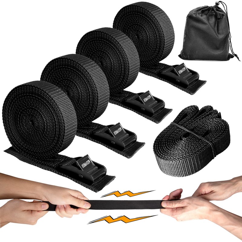WEDAMER 4-Pack Kayak Tie Down Straps Heavy Duty Cam Buckle