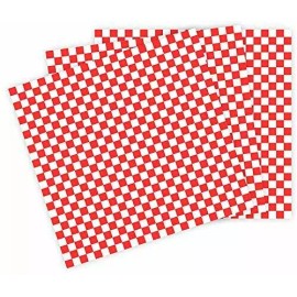 Unbranded Restaurant Deli Paper Food / Basket Liner Wrap, 12"x12" Red Checkered, 250ct