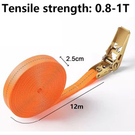 2Pcs 12m Long Ratchet Straps with Ratchet Lock, BetterJonny 1760lbs Ratchet Straps Lashing Straps, 25 mm Wide with Ratchet Fastening Straps Adjustable Fastening Straps for Fixed Load