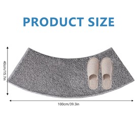 Ruiunchu Bath Mat, Non Slip Shower Mat Curved Shower Bath Mat 40*100cm Grey