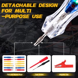 Test Light Probe Kit, 3-72V DC LED Digital Automotive Circuit Tester with Voltmeter, 18 Pieces Multi Function Auto Fuse Voltage Tester Electric Probe Test Kit