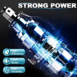 1/2 Inch Cordless Impact Wrench, Torque 258ft-lbs(350N.m), 3500 RPM, 36V Electric Brushless Power Impact Gun for Lug Nuts with 3.0Ah Battery, 1/4 inch Impact Driver, Charger & Kit Case:_（Single battery）Impact Wrench set