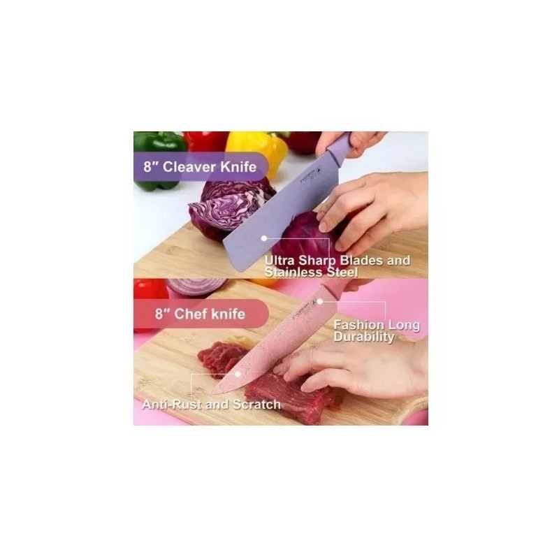 Molin Juego De 6 Cuchillos De Cocina Profesionales Coloridos