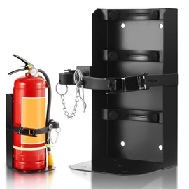 Zonon Zonon 1 Pcs Heavy Duty Fire Extinguisher Bracket Metal Fire Extinguisher Holder Wall Mount for Home Car Truck, Mini, Small, and Medium Sized, Black (Fits 20lb Extinguisher)