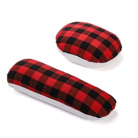 WRINGKIT 2 Pack Tailor's Ham, Solid Seam Roll Set, Linen and Doll Cotton Press Ham, Tailors Ironing Ham for Ironing, Darts, Collar, Long Seam, Red and Black Plaid