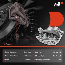 A-Premium Disc Brake Caliper Assembly with Bracket Compatible with Select Ford Models - For Mustang 2011 2012 2013 2014 - Front Left Driver Side