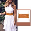 XZQTIVE Women Leather Wide Waist Belt Braid Elastic Stretchy Belt