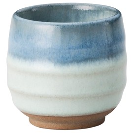 Yamashita Kogei Teacup Pottery Diameter 2.8 x 2.8 inches (7 x 7 cm) (180 cc), Blue Nagashi Rokuhyo Small Tea Cup