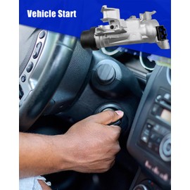 Ignition Switch Lock Cylinder Assembly Fit for VW Jetta Eos Golf Rabbit Tiguan L4 L5 V6 1.4L 1.8L 2.0L 2.5L 2004-2018 Replace 1K0905851B 1K0905851, with 2 Intelligent Key Shell & Mechanical Key