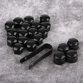 17 Inch Screw Cover - iversal Covers Car Hub Screw Protection Theft Cover Cap Replacement for Car (Black), black