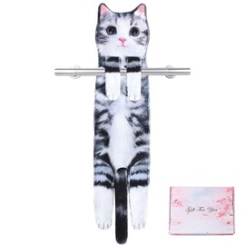 GWAWG Funny Cat Towels, Cute Bathroom Kitchen Towels, Decorative Hanging Kitchen Towel, Gift for Cat Lovers, Gifts for Women, Mum, Christmas, Girls (Cheese)