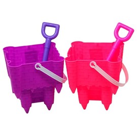 Sandcastle Beach Bucket & Spade - Pink Purple - Set of 2