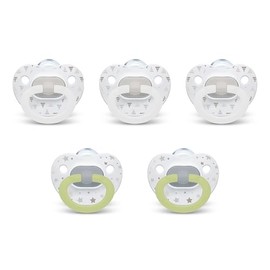 NUK - Chupetes de ortodoncia cómodos, colección atemporal, 0-6 meses, 5 unidades