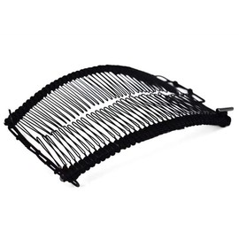 Stretchable Banana Comb Vintage Banana Hair Clip Stretch Double Comb Clip for Women Ladies Girls Hair Styling Black