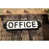 Antikas - Sign Iron Cast Iron "Office" Office Study Antique