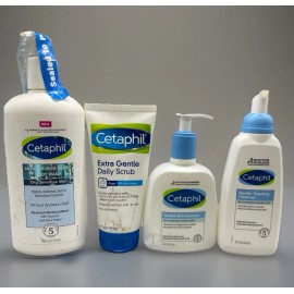 Cetaphil 4Pk Cetaphil Body Wash  Daily Scrub Skin Cleanser Facial Lotion Foaming Cleanser