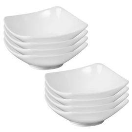 Westmark Set of 8 Small Square Ceramic Pots / Serving Bowls 7.4 x 7.4 x 2.5 cm Ceramic Tapas + Friends White 697522E2