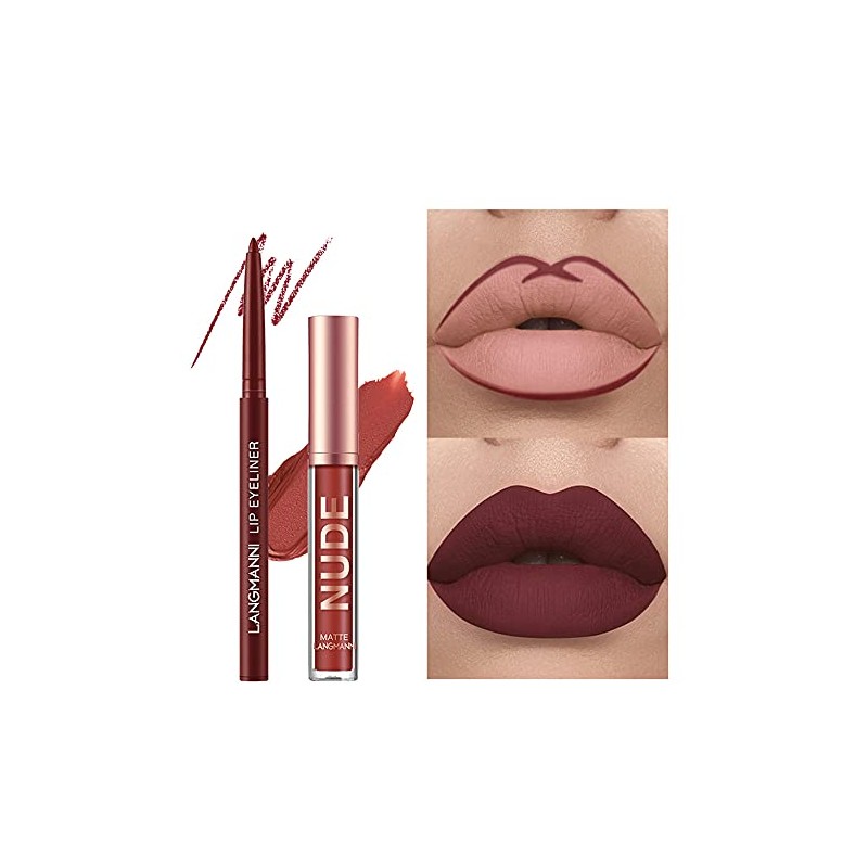 6 Pcs Velvety Matte Lip Gloss + lip Liner Set