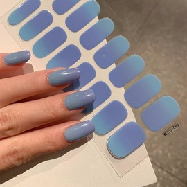 8 Sheets Gradient Gel Nail Strips Stickers Multicolored Self Adhesive Gel Nail Stickers Solid Color Full Nail Wraps Nail Polish Strips Stickers for Women French Nail Polish Stickers Manicure Tips