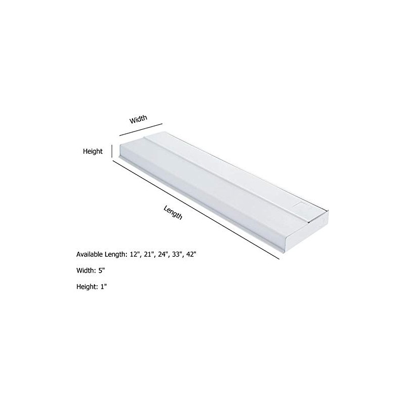 42" Under Cabinet Fluorescent Light Fixture White - UC-42-WT