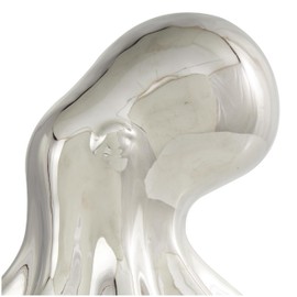 Deco 79 Ceramic Octopus Decorative Sculpture Tall Standing Home Decor Statue, Accent Figurine 8" x 9" x 12", Silver