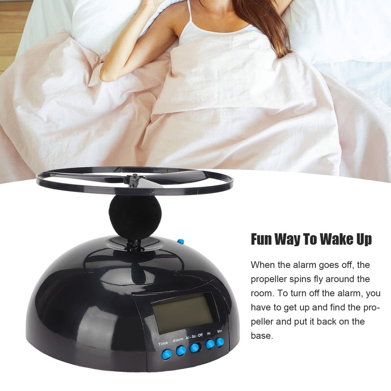 Flying Alarm Clock, Digital LED Alarm Clock Gadget Run Away