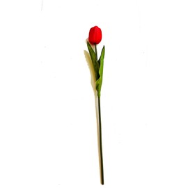 Meide Group USA 19" Real Touch Latex Artificial Tulip Flowers - Red (6 PCS), Flexible Wire Stems for Spring Arrangements, Bouquets, Wedding & Party Decor
