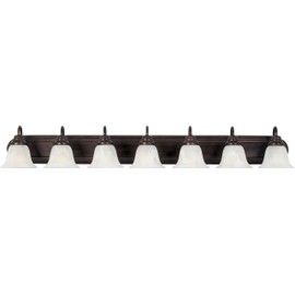 Maxim 8016MROI Essentials Marble Glass Bath Vanity Wall Mount, 7-Light 420 Total Watts, 7"H x 48"W, Oil-Rubbed Bronze