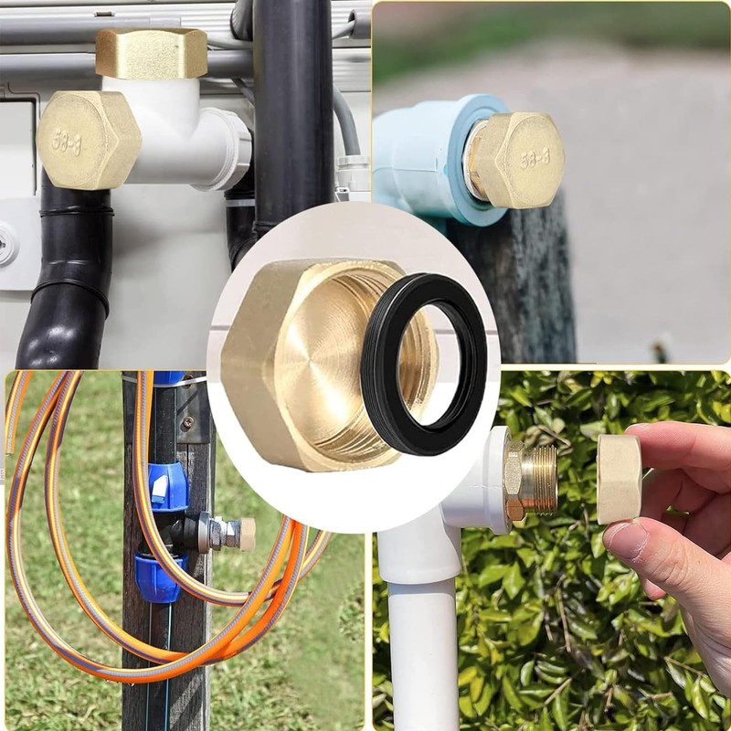 8 PCS Brass Blanking Cap, Female Blanking Stop Cap with