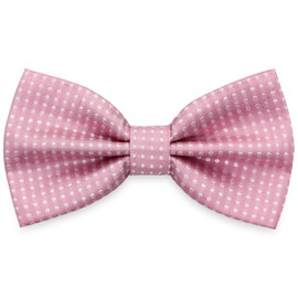 SYAYA Men Silk Formal Tuxedo Bow Tie, Teen Boy Pre-Tied Classic Tux Bowtie with Polka Dots For Easter Large Necktie BT1, Pale Pink, One Size