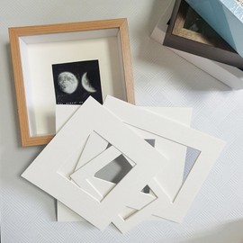 Pack of 10 Mounts (White), 5 Pieces Mounts 6 Inches 10 x 15 cm, 5 Pieces Mounts 8 Inches 15 x 20 cm, Picture Photo Frame Mounts, Photo Frame, Acid-free Mount Made of Cardboard