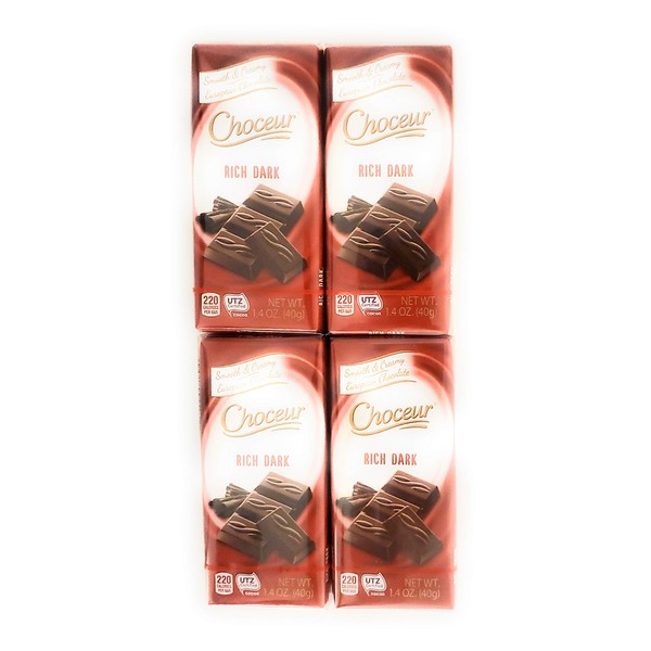 Choceur Rich Dark Chocolate Bars 1.4oz/40g Multi-pack (20 Bars)