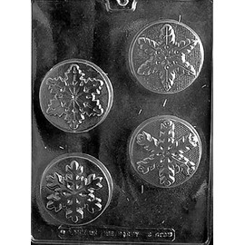 Grandmama's Goodies C430 Snowflake Cookie Chocolate Candy Soap Mold with Exclusive Molding Instructions