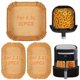 BYKITCHEN 150pcs Air Fryer Liners for Tefal Easy Fry 6.5L or 3.25L x2 Dual Air Fryer, Paper Liners Disposable, Air Fryer Accessories for Tefal Flexi Drawer Air Fryer EY801827