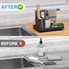 Sink Caddy Kitchen Organiser, Black Heavy-Duty Adjustable Sink Shelf, Sponge