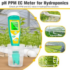 UIUZMAR Pool Salt pH Tester Upgrade pH and ORP Meter Accurate Consistent Pool Water for pH, Salinity, ORP, TDS, EC, Temp Tester pH PPM and EC Tester for Hydroponics, Aquariums, Pool, Spa