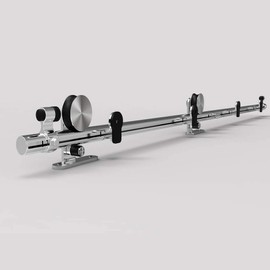 CCJH 5.5FT/66'' Stainless Steel Sliding Track Barn Door Hardware Kit for Single Door Heavy Duty