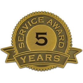 PinMart 5 Years of Service Award Lapel Pin