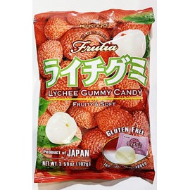 Candy,Lychee Flavored Gummy Candy, Fruity & Soft, Gluten Free, 3.59 oz, Product of Japan, 2 Pack