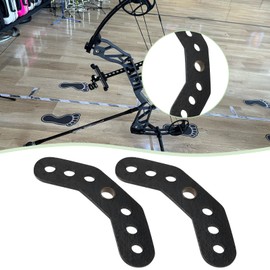 eMagTech 4Pcs Black Leather Bow Yoke Metal Grommet Bow Sling Strap Bracket Mount for DIY Compound Bow Wrist Sling (12x4.5x0.45cm)