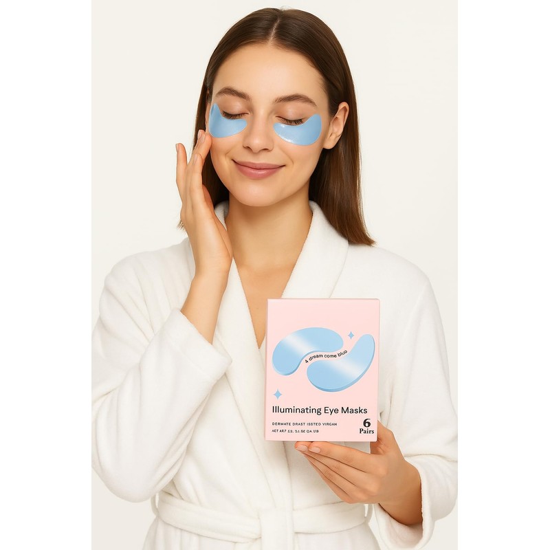 Hydrating & Illuminating Under Eye Masks-Vegan Reduce Dark Circles, Wrinkles