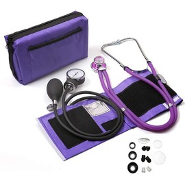 Professional Aneroid Sphygmomanometer with Sprague Rappaport Stethoscope, Manual Blood Pressure Monitor for Upper Arm Adult Size Cuff Zipper Case Included