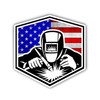 Welding Arc American Flag Vinyl Bumper Sticker Decal 5"