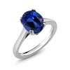 Gem Stone King 5.03 Cttw Blue Created Sapphire and Black