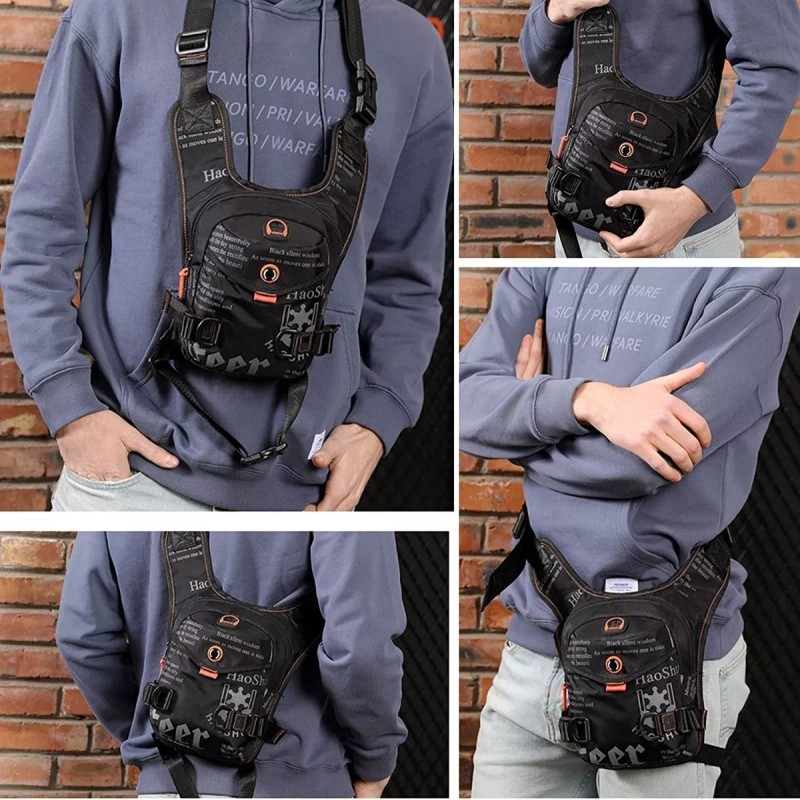 Pokachila Mochila Piernera Riñonera Pechera Hombre Nailon Impermeable